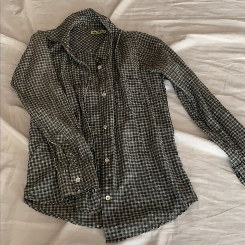 Free People Plaid Button Up